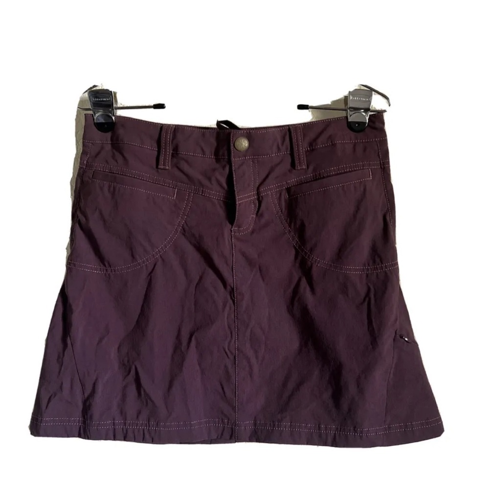 athleta Lined Nylon Hiking golf Activewear Ladies plum Skirt Sz 4 drawstring